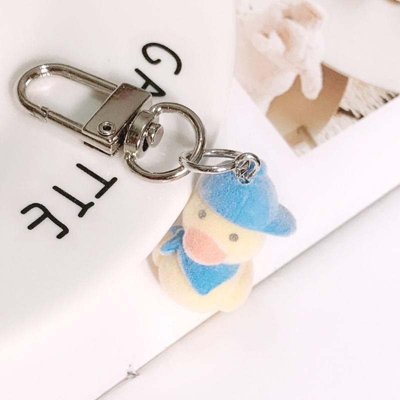 Adorable Cartoon Duck Necklace/Earrings/Keychains Adornment Handcrafted Choker Chain/Ear Hooks/Keyrings for Women Girls