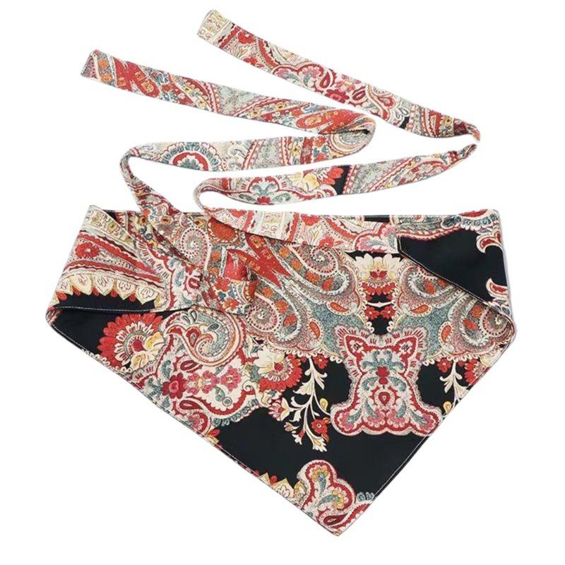 Этнический Треугольный Древний Пояс для Одежды с Цветочным Узором Широкий Пояс-Галстук с Цветочным Узором Треугольный Платок