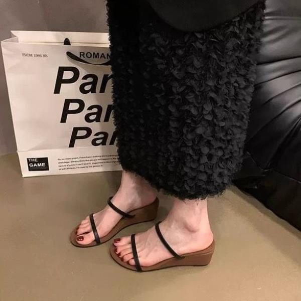 Fashion Female Shoes Womens Slippers Outdoor Heeled Mules Cross-Tied On A Wedge Luxury Slides 2025 High Summer Designer Scandals