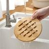 2Pcs Anti Scald Bamboo Pot Holder Square/Round Nonslip Cup Mat  Kitchen Accessory