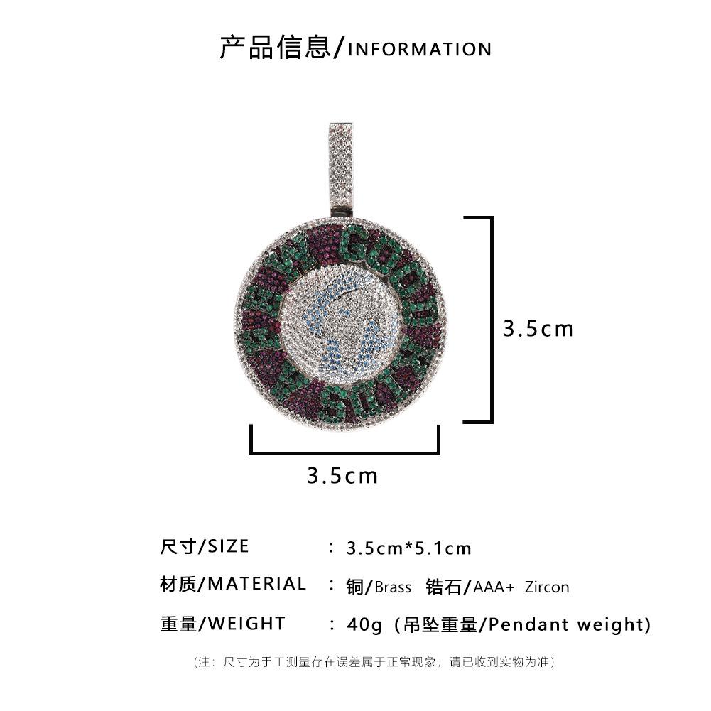 Hip Hop Street Drehbar AFGK Erdanhänger Ma Siwei Gleicher Kleiner Vollbesetzter Diamant Trend Halskette