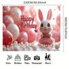 2D Flat Printing Cute Bunny Happy Birthday Party Photo Booth Background Cloth