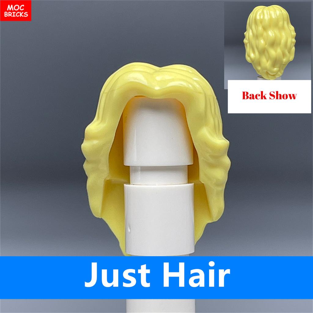 10pcs MOC Bricks 1015 1101 Female Long Hairs Ponytail Woman Girl Head Body Parts For 4cm Figures Building Blocks Kids Toys
