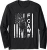 Funny F CAW F Crow with USA Glag Bird Lovers Nature Long Sleeve Tshirt