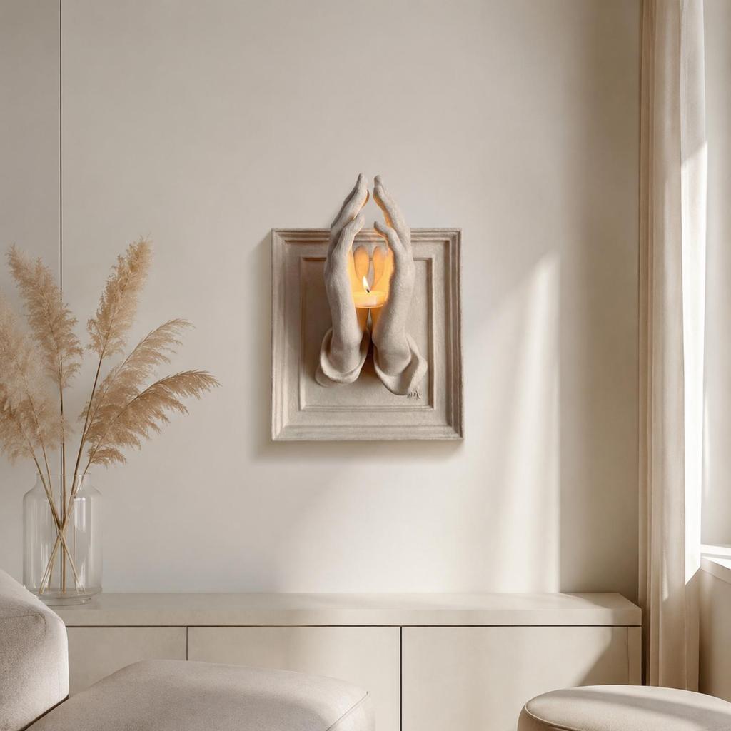 Praying Hands Candle Holder Versatile Table Ornament Religious for Entryways