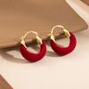 Design Sense Flocking U-Shaped Round Atmosphere Simple Women'S Personality Temperament Earrings