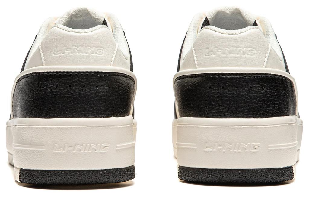 Li Ning Cheese Slip Resistant Low Top Skateboard Shoes Women's Black White AGCU104-4
