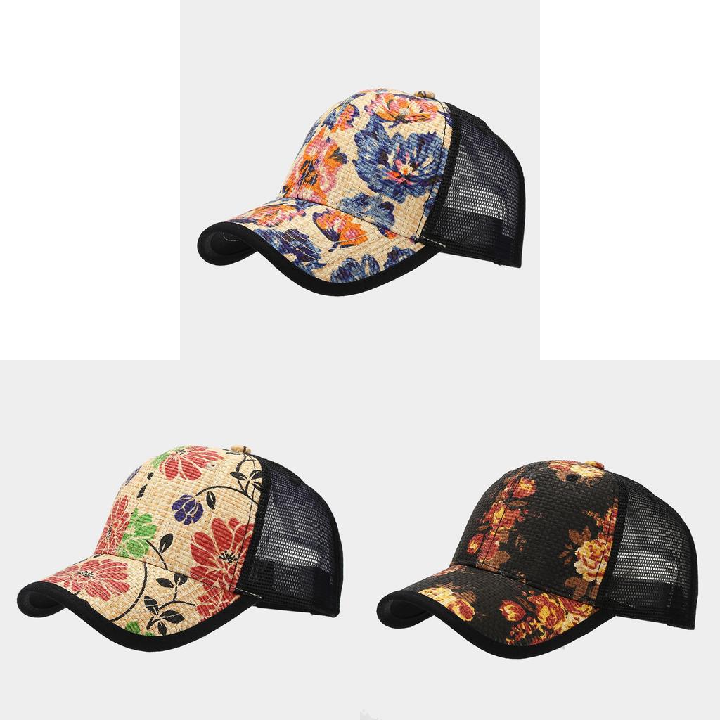 Summer Straw Baseball Cap For Men And Women Sun Protection Breathable Sunhat For Fashionable Outdoor Wear
