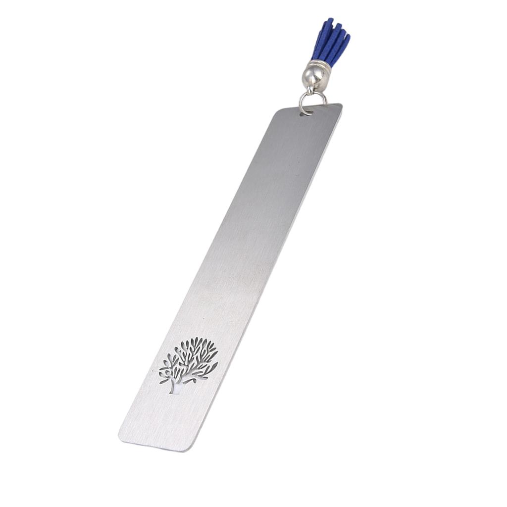 Modern Metal Book Accessory Slim Rectangle Design Leather Fringe Page Marker Decoration Reading Companion