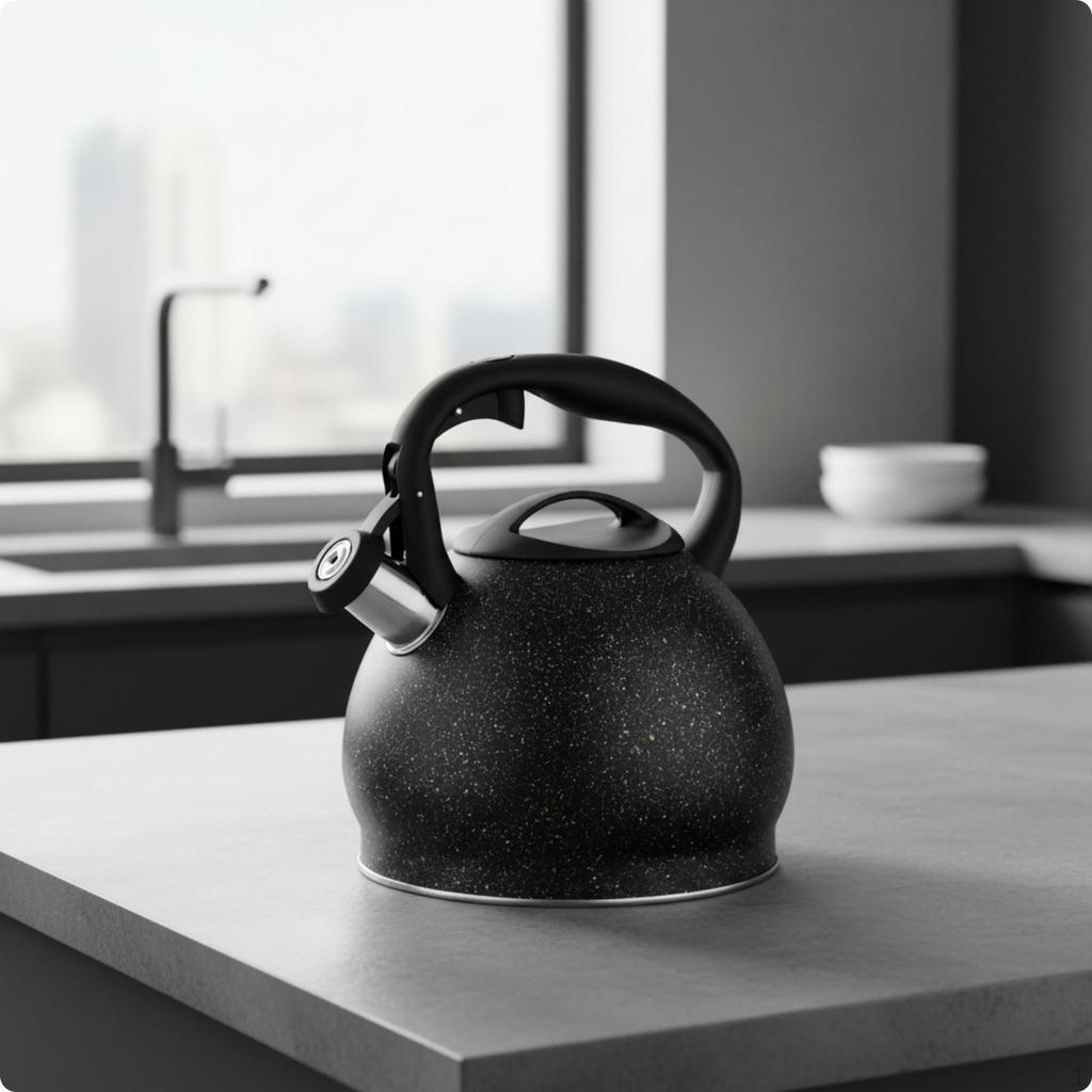 Teekessel mit Ausguss Pfeife Ergonomisch Induktion Teekessel Auslaufsicher
