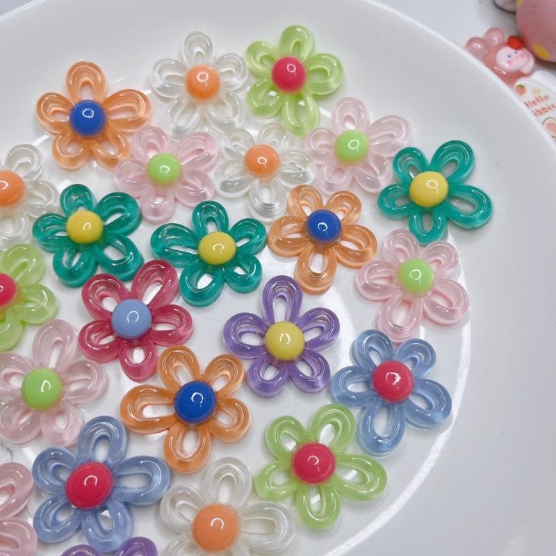 Bunte Blume Anhänger DIY Halskette Armband Ohrringe Fassung Anhänger für Schmuckherstellung Zubehör Vanlentines Geschenk