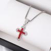 Spicy Girl Shiny Full Diamond Cross Pendant Long Necklace - Non-Fading Hip Hop Halloween Collarbone Chain