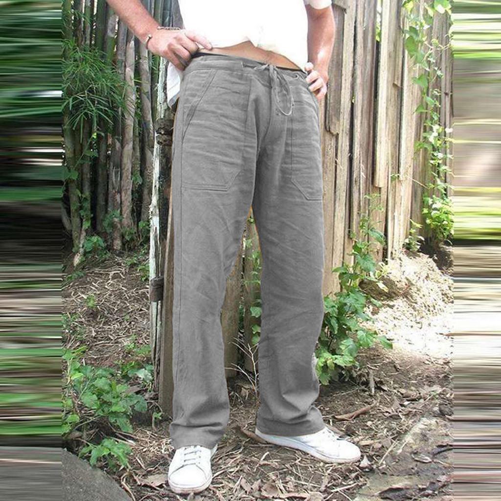 Men Splicing Printed Overalls Casual Pocket Sport Work Casual Trouser Pants