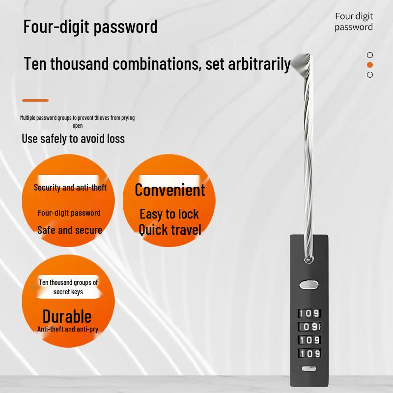 Portable Steel Cable Password Lock