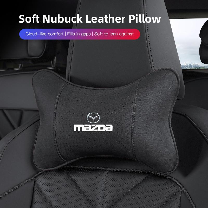 Headrest Lumbar Support Backrest Cushion Suede Car Pillow Neck Protection key For Mazda 6 CX30 CX7 CX5 2 CX3 MX3 5 3 Axela Demio