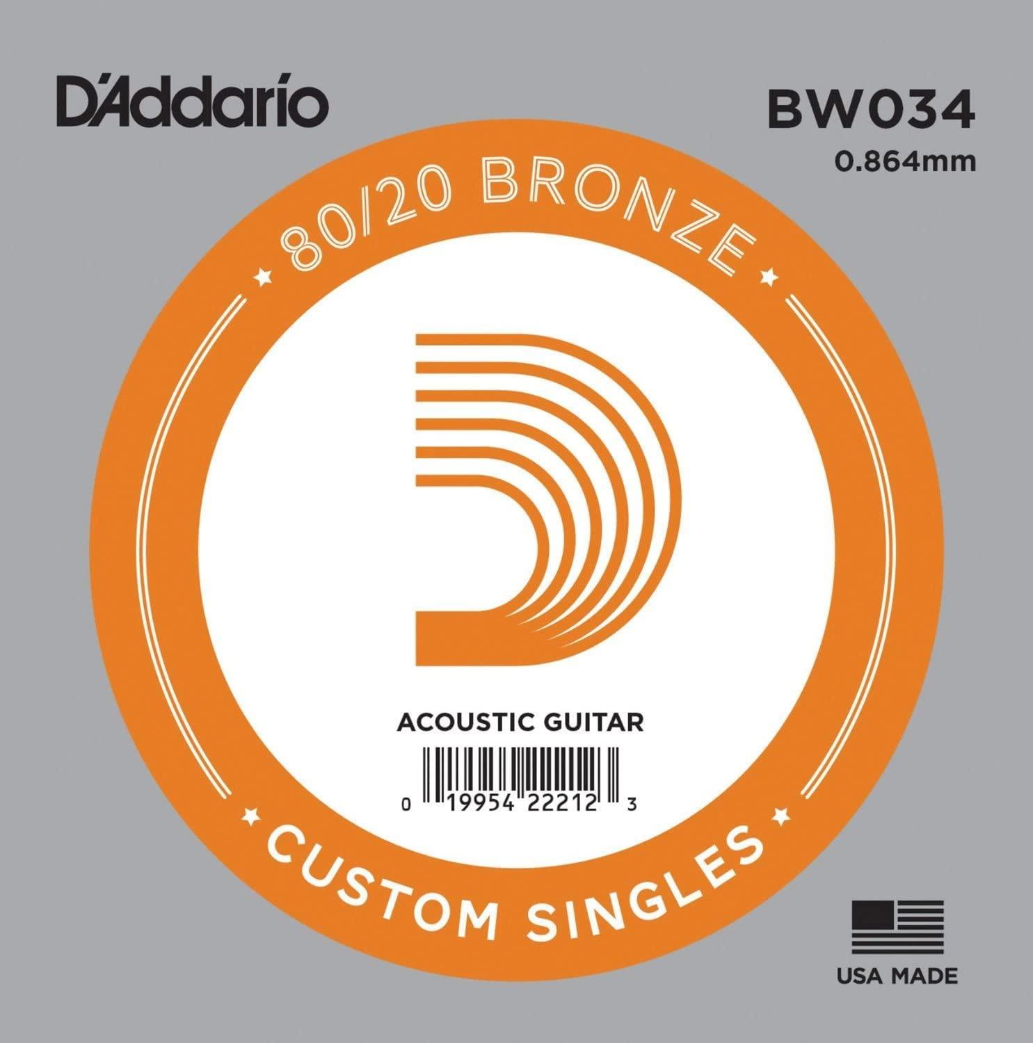 

Струны Rose для акустической гитары бронза BW034 Набор из 10 D Addario 80/20 .034 []