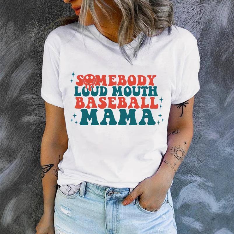 Summer Letter Love Printed Casual Short Sleeved Women's T-shirts