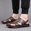 Leather Sandals Men's Outer Wear Summer Breathable Casual Men's Sandals Soft Surface Beach Men's Trendy Shoes