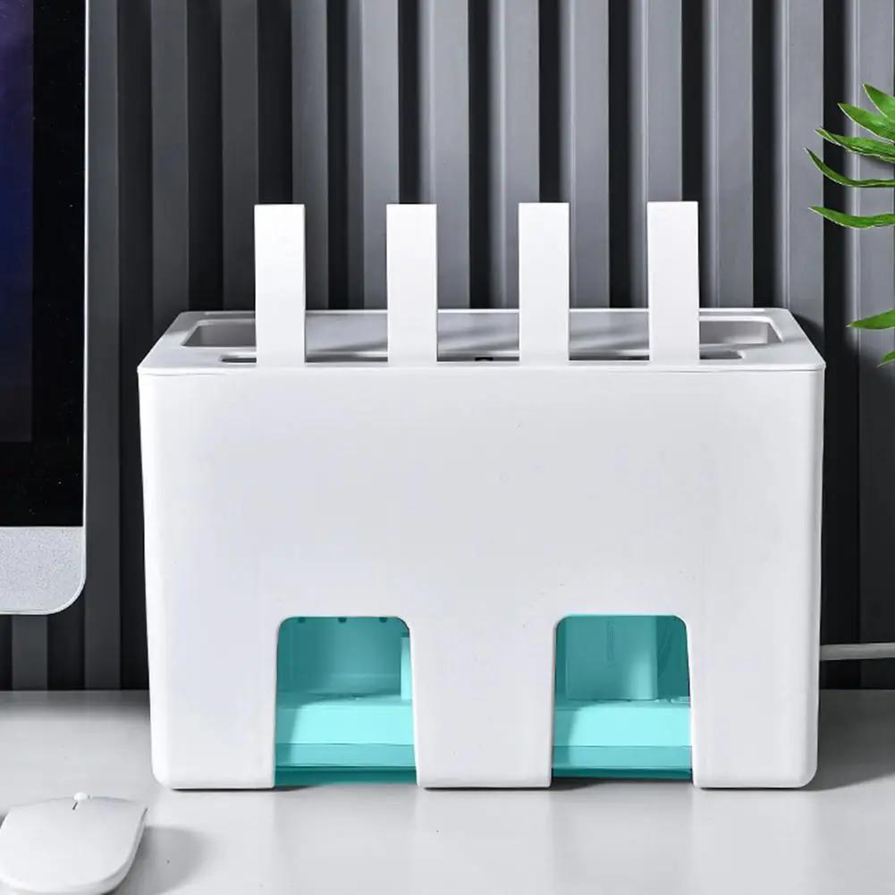 The New Router Storage Box Saves Space Hollow Cable Management Box Heat Dissipation Detachable Router Double-layer Storage Box
