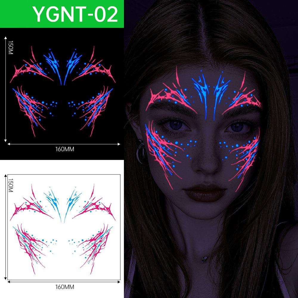 Tricolor Halloween Temporary Tattoos Luminous Waterproof Tattoos Face Tattoos  Halloween Supplies