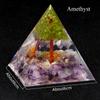 1Pc Natural Stone Chip Pyramid Ornament Decorative, Reiki Healing Crystal Furnishings, Tree of Life Pyramid  Class Desktop Home Decor Jewelry Gift