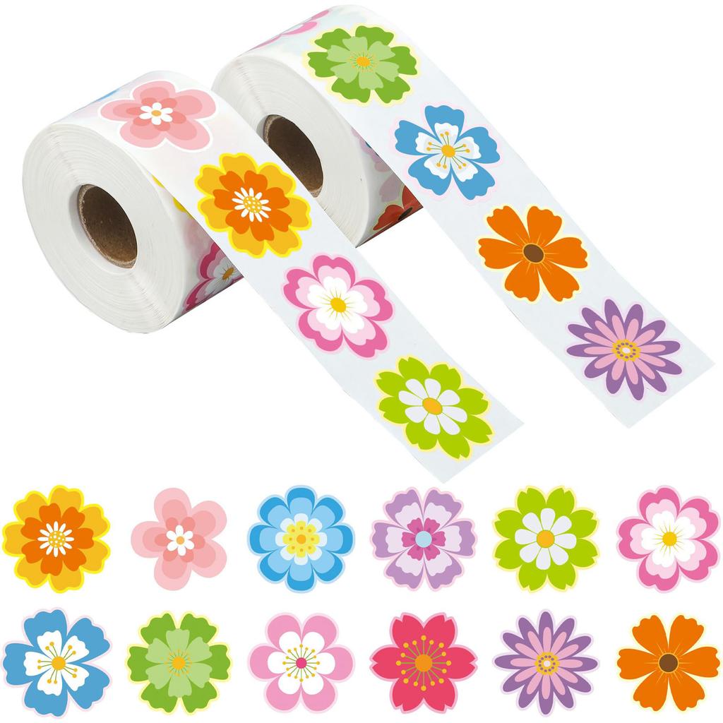 100-500pcs Floral Pattern Stickers Birthday Wedding Party Gift Wrapping Label Scrapbook Stationery Stickers