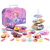 Tea Sets for Kids 46pcs Tea Party Set for Little Girls Afternoon Tea Dessert Toys Includes Cake,