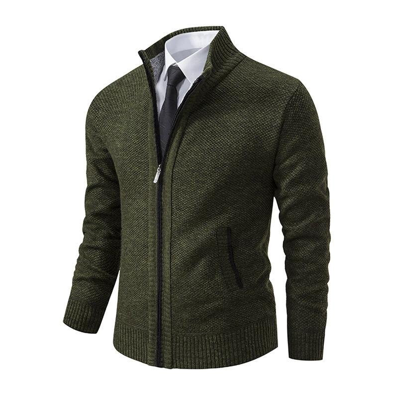 

Large Size Jacket Men s Casual Cardigan Autumn and Winter Warm Men s Jacket Fashionable Stand Up Collar Sweater XXXXL