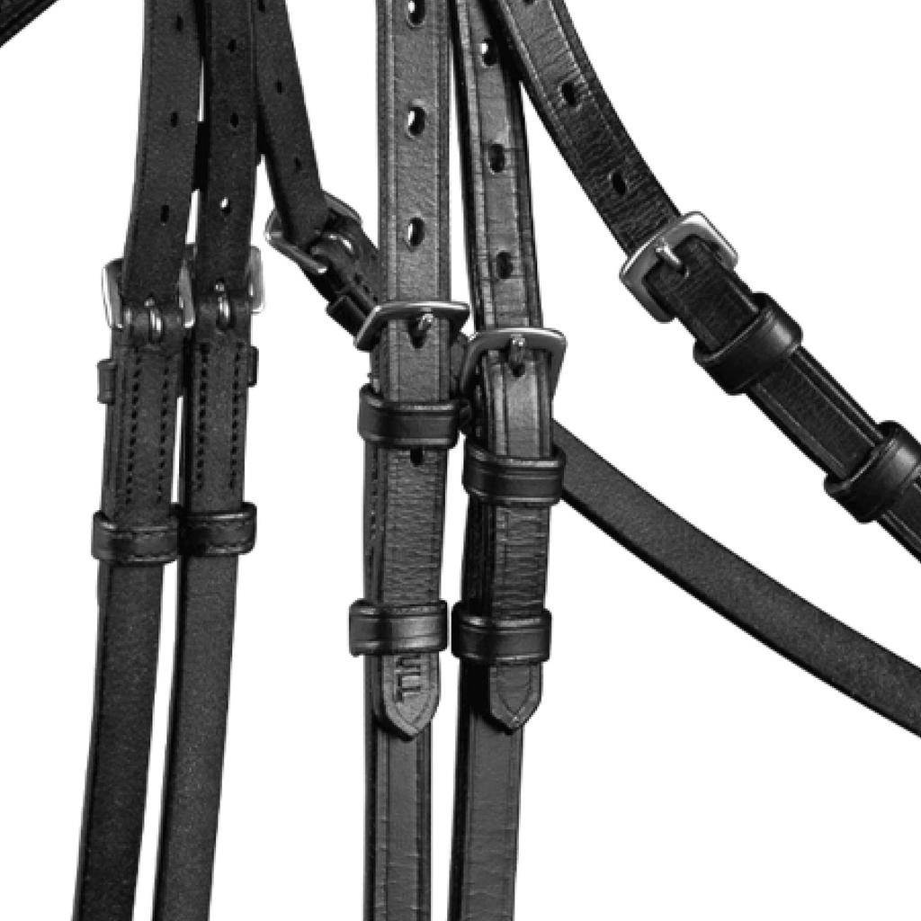 WALDHAUSEN Bridle with Black Rhinestones and Full Reins, X-LINE, Black, Size, W-HA-9579401