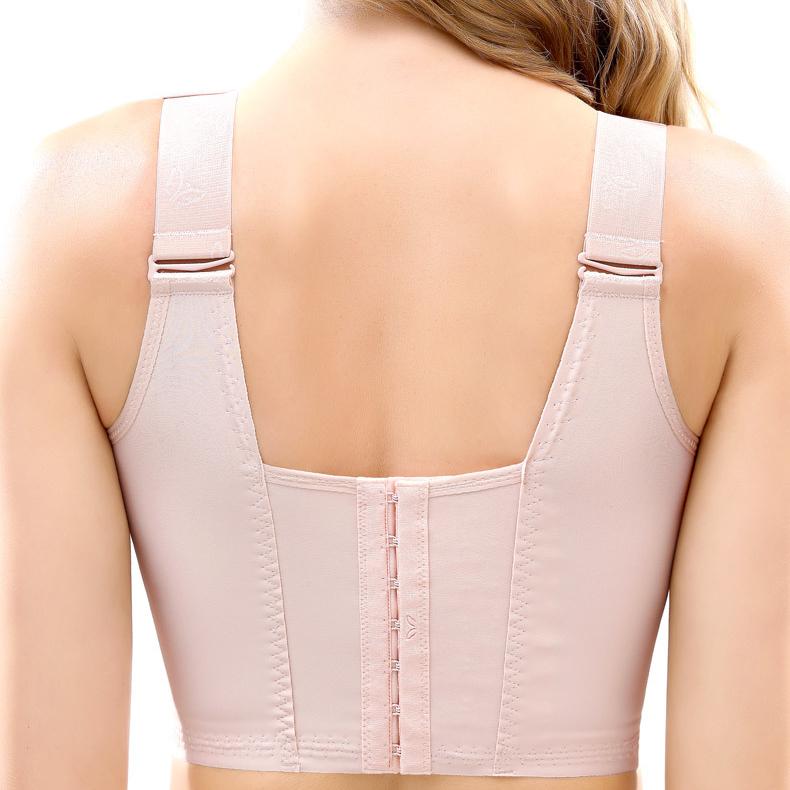 Smooth and Seamless Bra Women's Front Button Plus Size Bra Gathered Adjustable Breast Cuff Thin Cup Seamless Bra