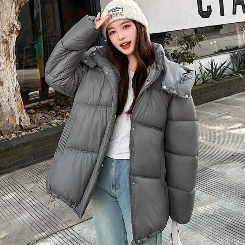 Winter Women's Slim Waist Thick Warm Slim Long Hooded Jacket