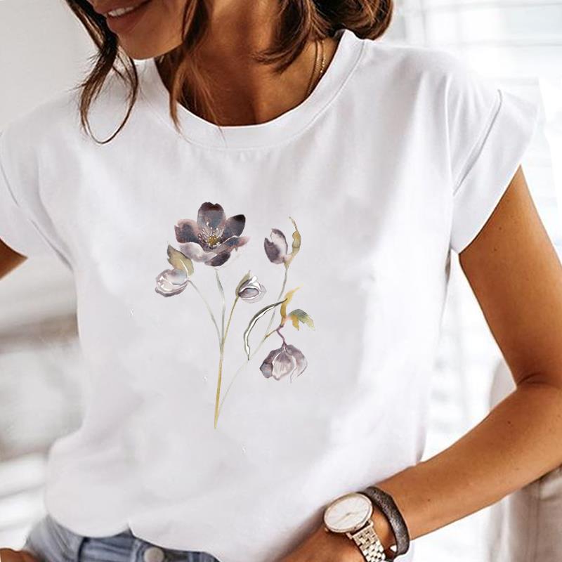 

(Asian Size) trend 90s style Casual Clothing Printed Female Top T Shirt o-neck Short Sleeve T-shirts Lady Fashion Women Graphic Tee S