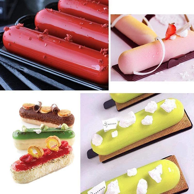 2 PCS Long Strips Silicone Mold Cookie Molds Chocolate Rectangular Cereal Bar Molds Ice Cube Tray Jelly Cake Baking Tools