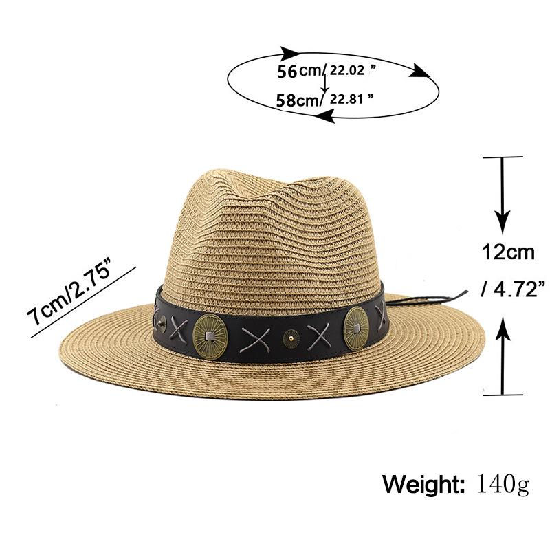 European, American Bohemian style straw hats, spring and summer men's and women's sun hats, sunshade vacation sunscreen straw hats