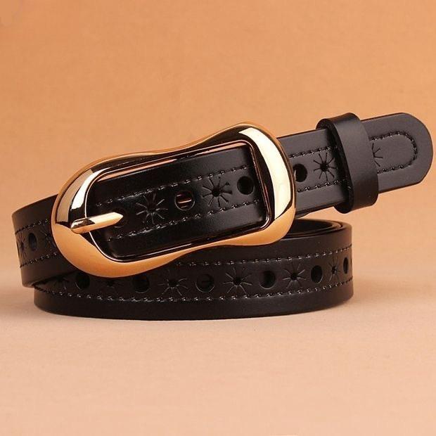 1Pc Women's Genuine Leather Casual Pin Buckle Belt - Versatile Korean Cowhide Waist Seal