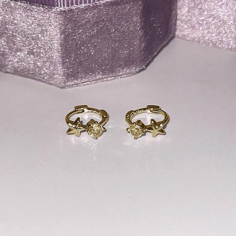 Star Zirconia Mini Earrings Niche Temperament Cold Wind Versatile Ear Bone Ring Elegant Classic Accessories Fashion Daily Jewelry
