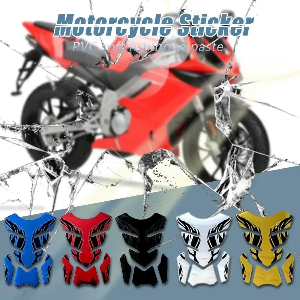 New Motorcycle Tankpad Sticker Fishbone 3D Tank Pad Stickers Oil Gas Protector Cover Decoration Flame Motorcycle Accessories
