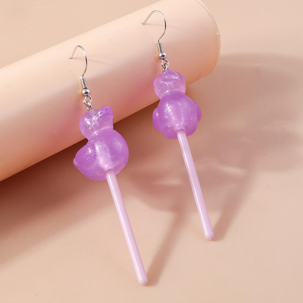 Cute Resin Sweet Lollipop Drop Earrings for Women Simulation Food Candy Dangle Earrings Girls Party Jewelry Gifts