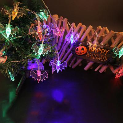 Halloween String Lights 20FT 40LEDs Bat Shaped Decorative Hanging Lights Waterproof Warm White Light Battery Operated