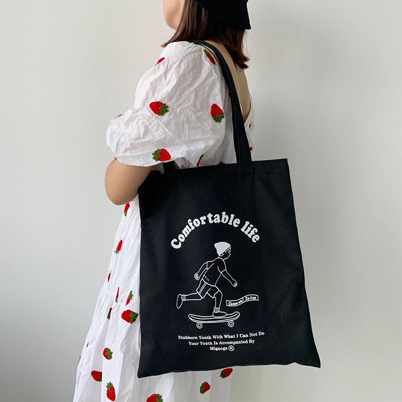 

Женская холщовая сумка через плечо в стиле инс с уплотненным материалом, на молнии и с дизайном в виде литературной надписи - Идеально подходит для всех случаев.