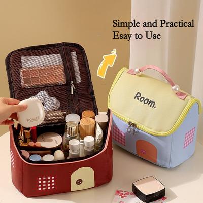 Cute Storage Bag House Cosmetic Bag New Women's Multifunctional Going Out Portable Wash Bag Large Capacity Storage Bag
