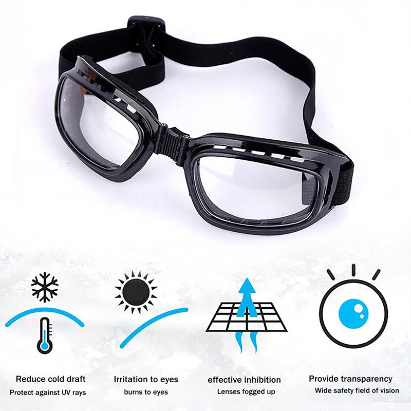 Foldable All-Weather Safety Glasses Anti-Fog Windproof Goggles for Motorcycle, Cycling, Multi-Sport Protective Eyewear with Case