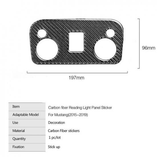 Carbon Fiber Style Car Ide Reading Light Lamp Trim For Ford Mustang 2015-