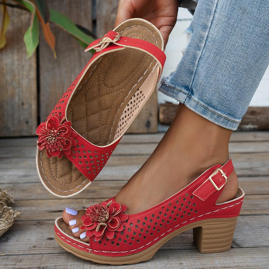 Fashion 2025 New Women Sandals Breathable Non-slip Light Shoes for Women Summer Classic Retro Sandals Slip-on Comfortable High Heels