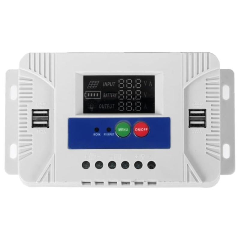30A Solar Controller Four USB Port LCD Display Solar Battery Regulator Photovoltaic Charge and Discharge Controller 1