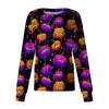 Women's Casual Long Sleeve Single Breasted Halloween Print Medical Scrub Top Comfortable Fit Lightweight Fabric Durable Stitching