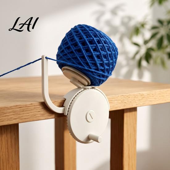 Beginners Yarn Hand-Cranked Ball Table Clamp, Winder with Holder, Manual Portable Maker Wool Spinner