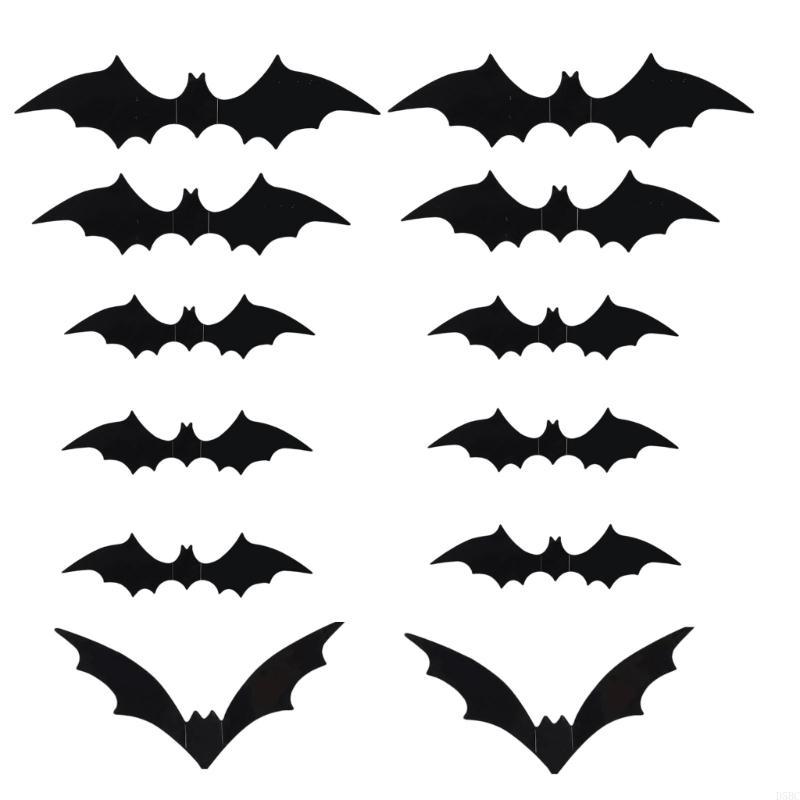 Flying Bat Decals Adhesive PVC Stickers Halloween Decorations for Wall Window