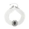 Five Layer Pearl Multilayer Necklace Imitation Pearl Women Choker Rhinestone Necklace  Wedding