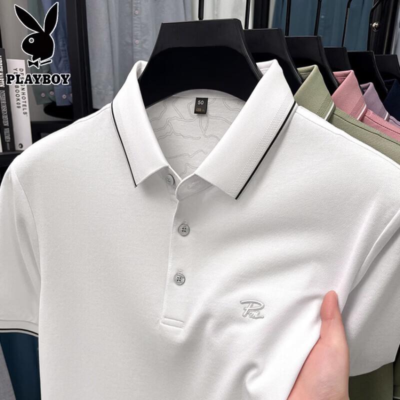 

PLAYBOY Men s Ice Silk Short Sleeve Polo Shirt 2XL